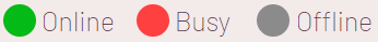Card key Status. Online, Busy, Offline.